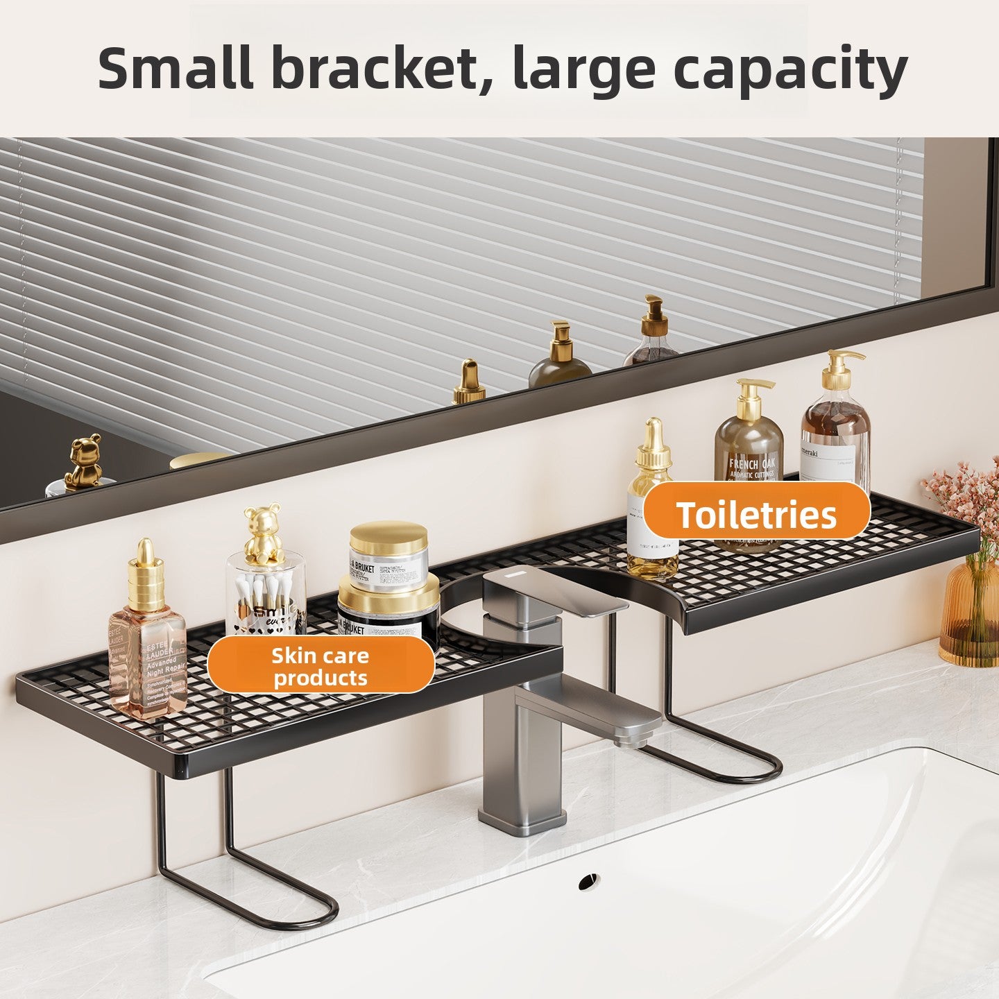 Over-Faucet Sink Shelf — No-Drill Bathroom & Kitchen Organizer