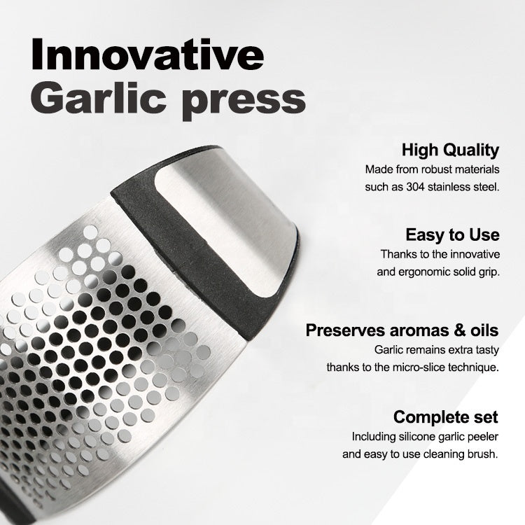 Rocking Garlic Mincer — Stainless Steel Hand Roller, No Press, No Smell, Fresh Every Time