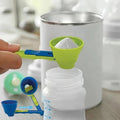 No-Mess Powder Scoop with Sliding Seal — Protein, Coffee & Formula Funnel Scoop