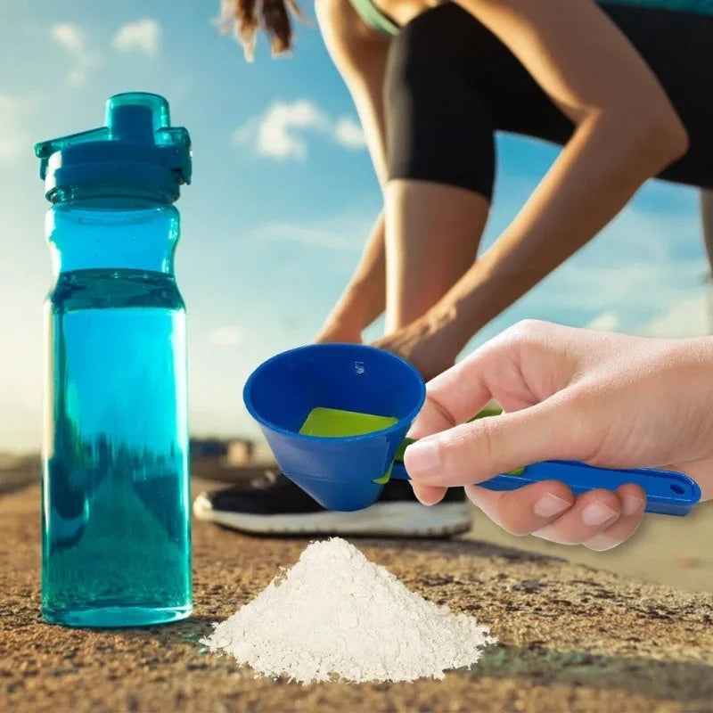 No-Mess Powder Scoop with Sliding Seal — Protein, Coffee & Formula Funnel Scoop