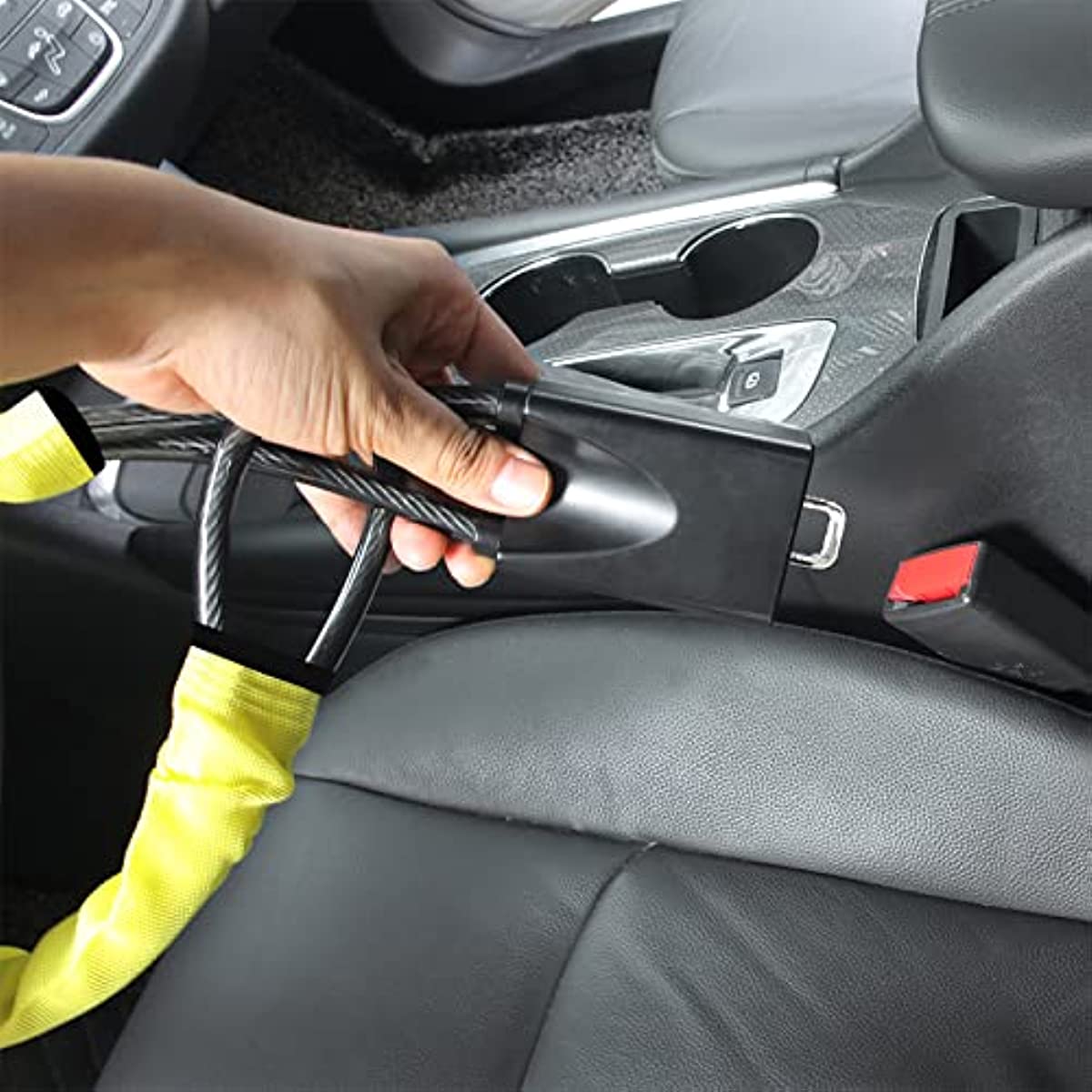 Steering Wheel Lock with Seatbelt Buckle — Anti-Theft Security Bar, 3 Keys, Universal Fit