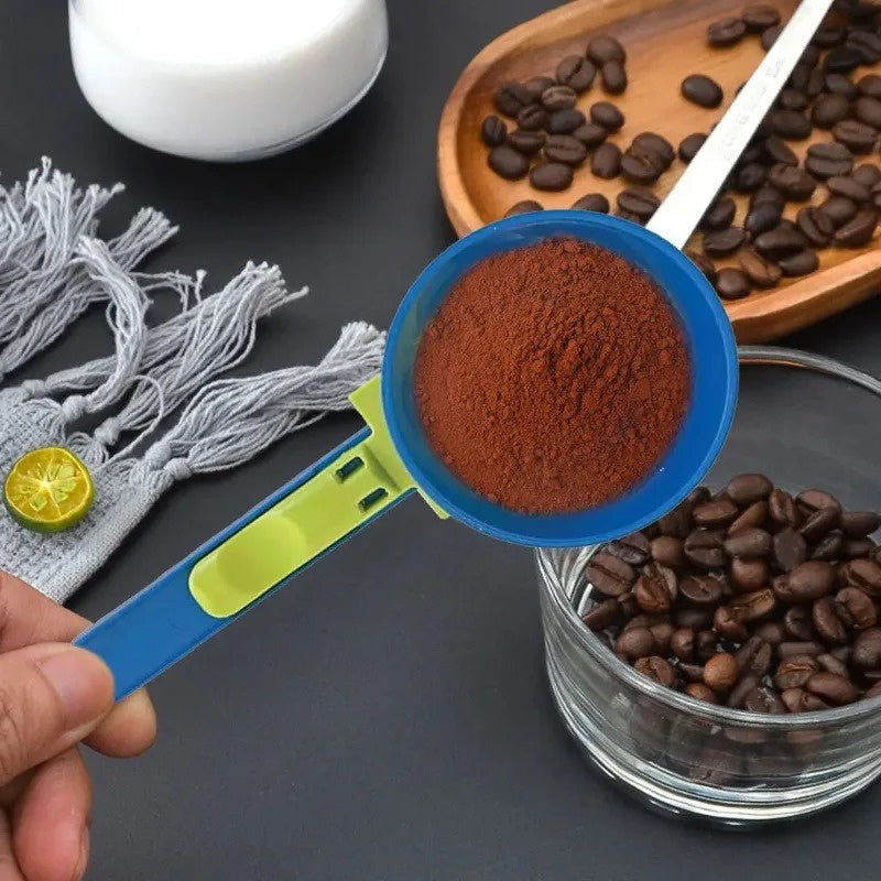 No-Mess Powder Scoop with Sliding Seal — Protein, Coffee & Formula Funnel Scoop
